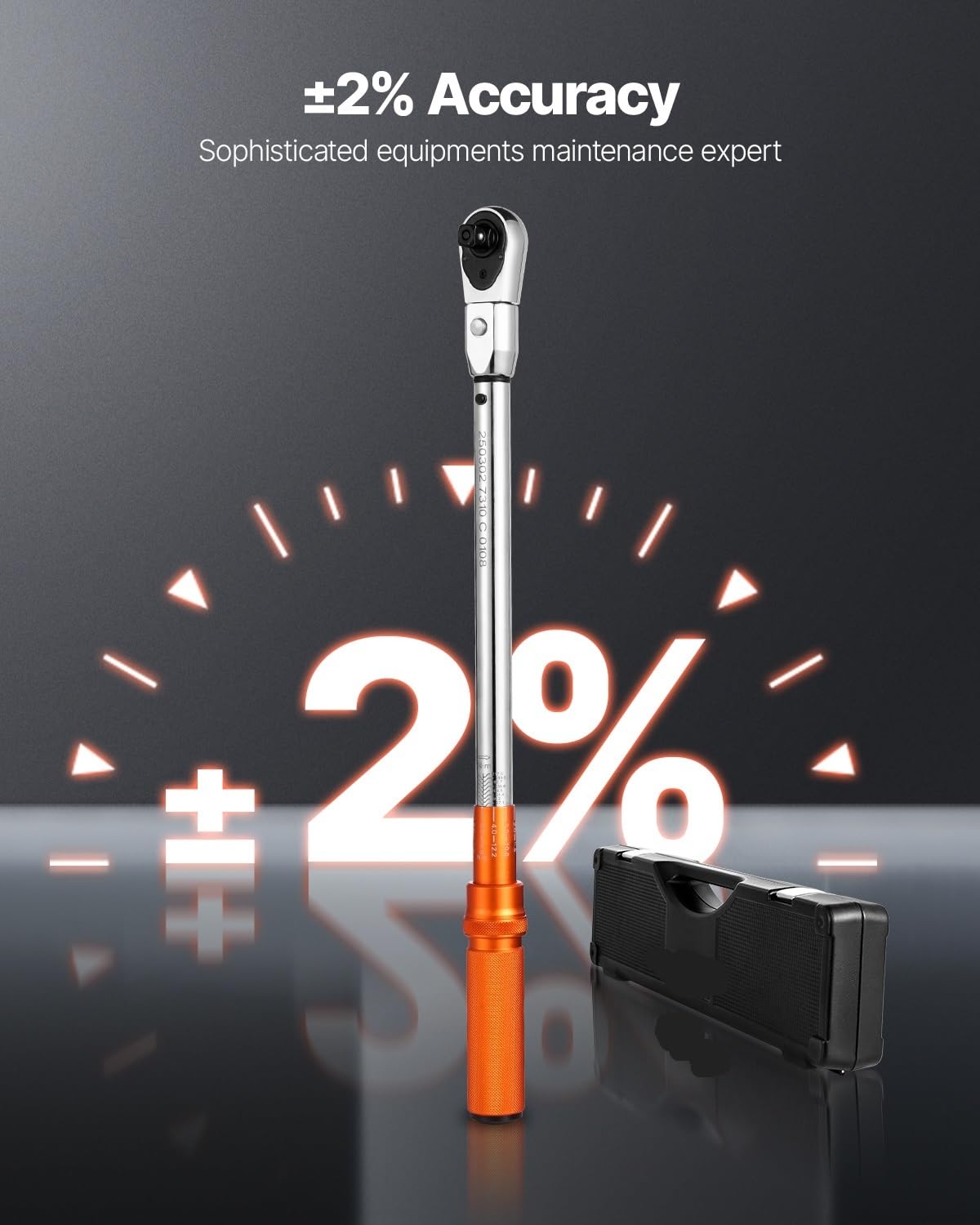 Telescopic Ratchet Regulowany klucz dynamometryczny typu Click Napęd 1/2 cala 20–160 lbf-ft ​​Wagi dwukierunkowe i dwuzakresowe z adapterem klucz dynamometryczny