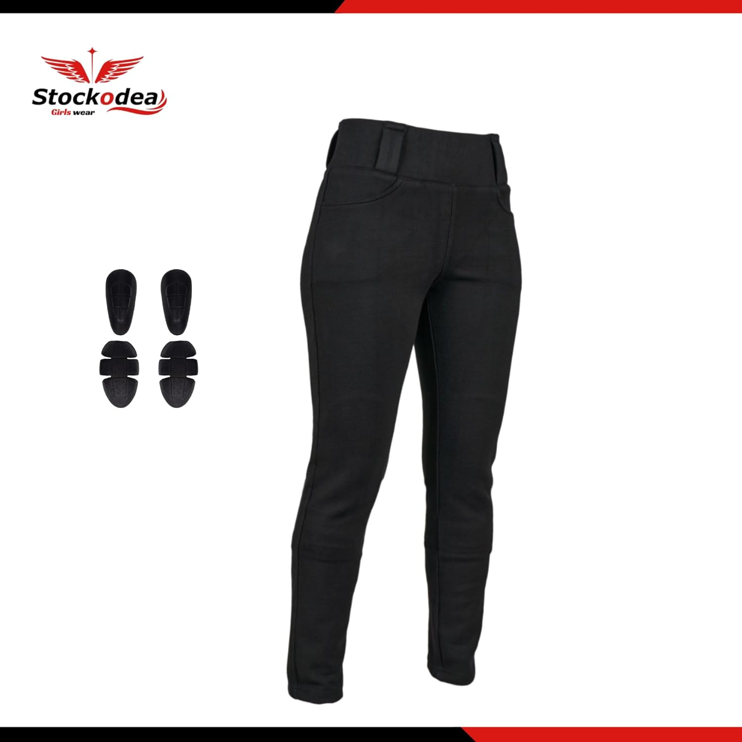 Women Motorcycle Pants-Protective Riding Leggings with CEArmor Knee Pads-Short Leg - Image 6