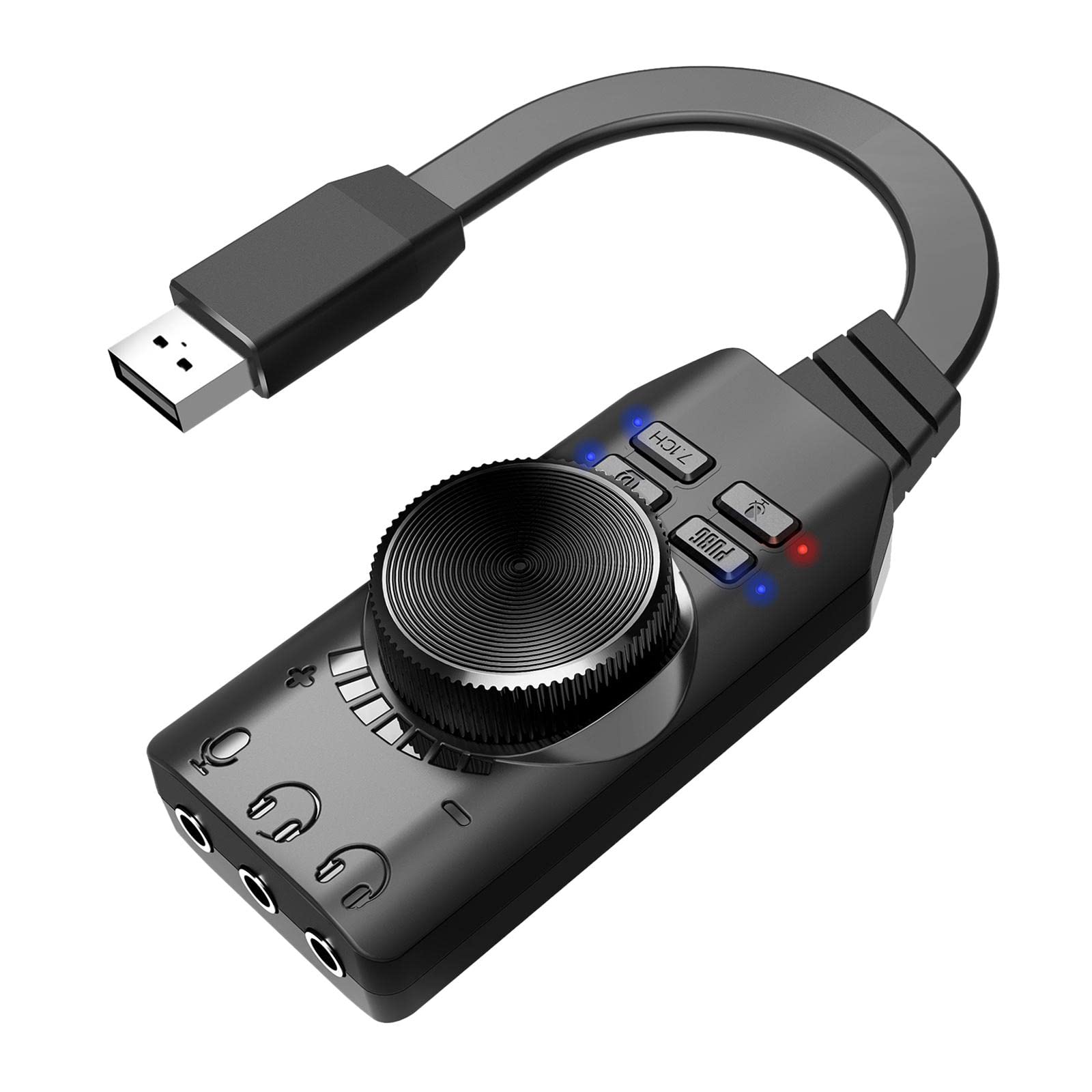 USB 2.0 Sound Card 7.1 3.5Mm 3D O Adapter Micphone Earphone for Laptoppc | Laptop & Desktop Accessories | Sound Cards (External)-image-34