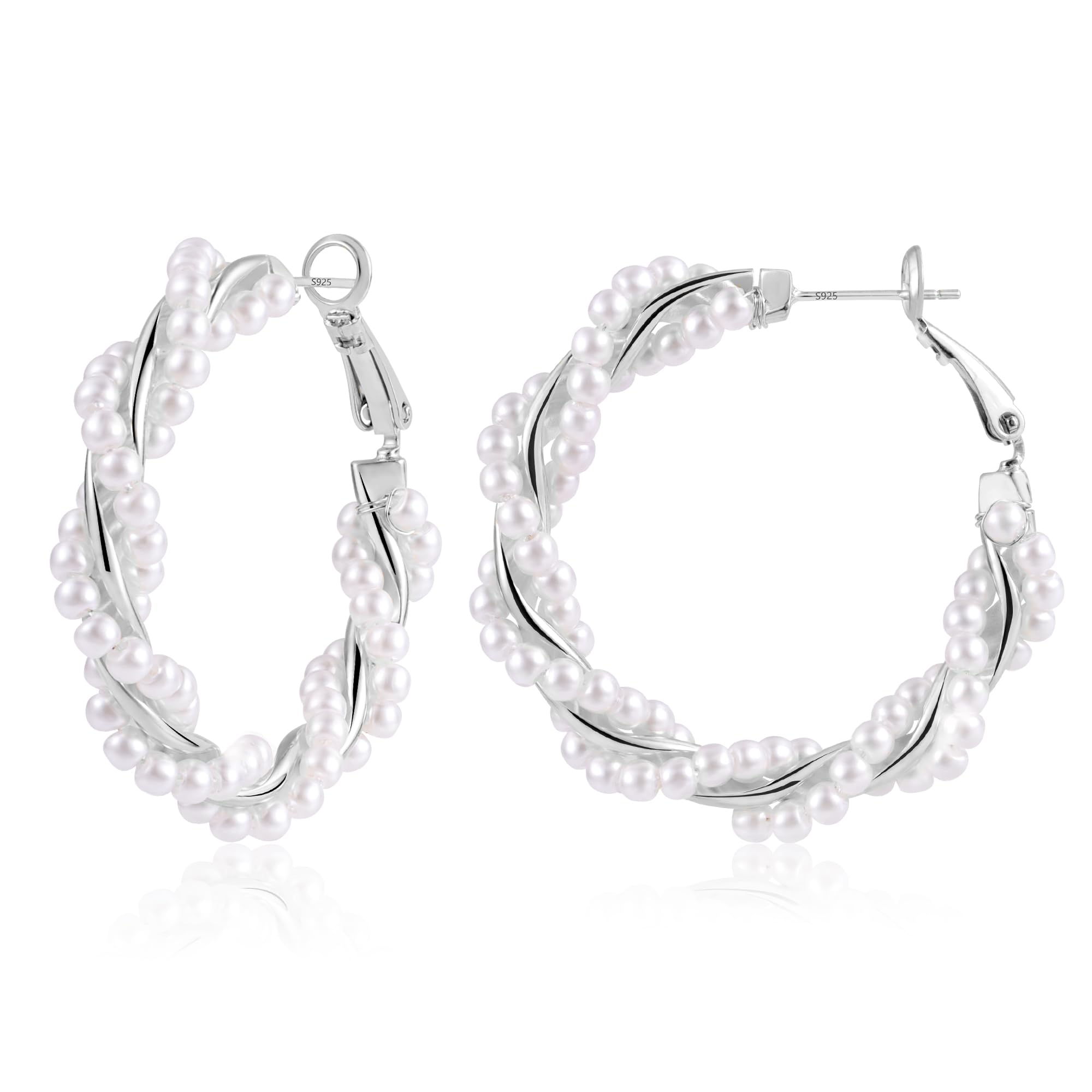 KISSPAT Pendientes de aro para Mujer, pendientes hipoalergénicos pendientes de aro de plata 925 pendientes de oro para mujeres y niñas Regalos Joyas Fiesta