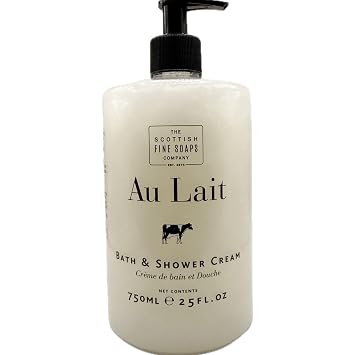 Scottish Fine Soaps The Au Lait Bath & Shower Cream, 25 fl oz, Made in Scotland