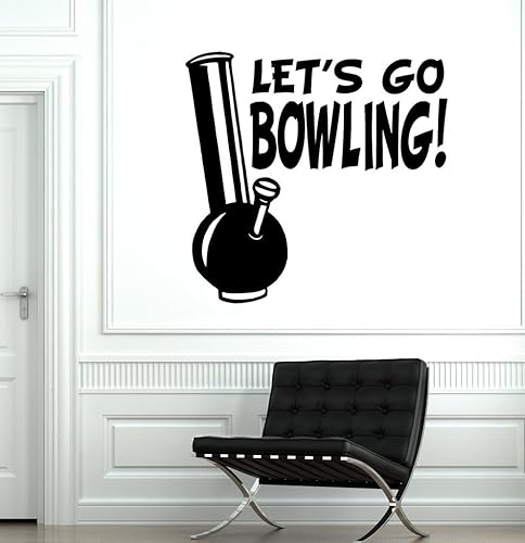 N.SunForest Marihuana Weed Let's Go Bowling Smoking - Adhesivo decorativo para pared, diseño de marihuana