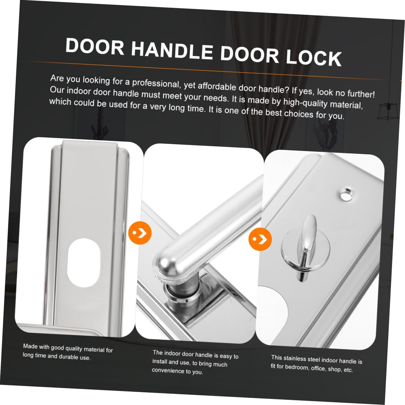 Stainless Steel Door Knob Silver Pull Modern Brushed Nickel Handle Easy Install Unique Design