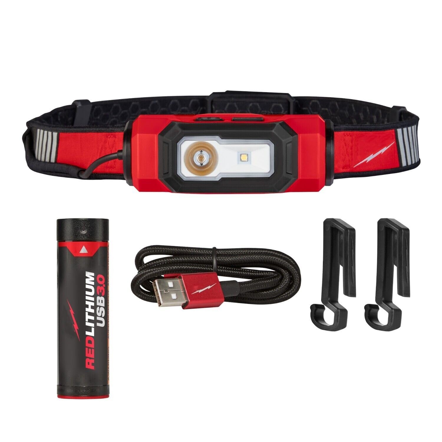 BUNKEYS Fits Milwaukee 2116-21 USB Rechargeable Beacon Hard Hat Light