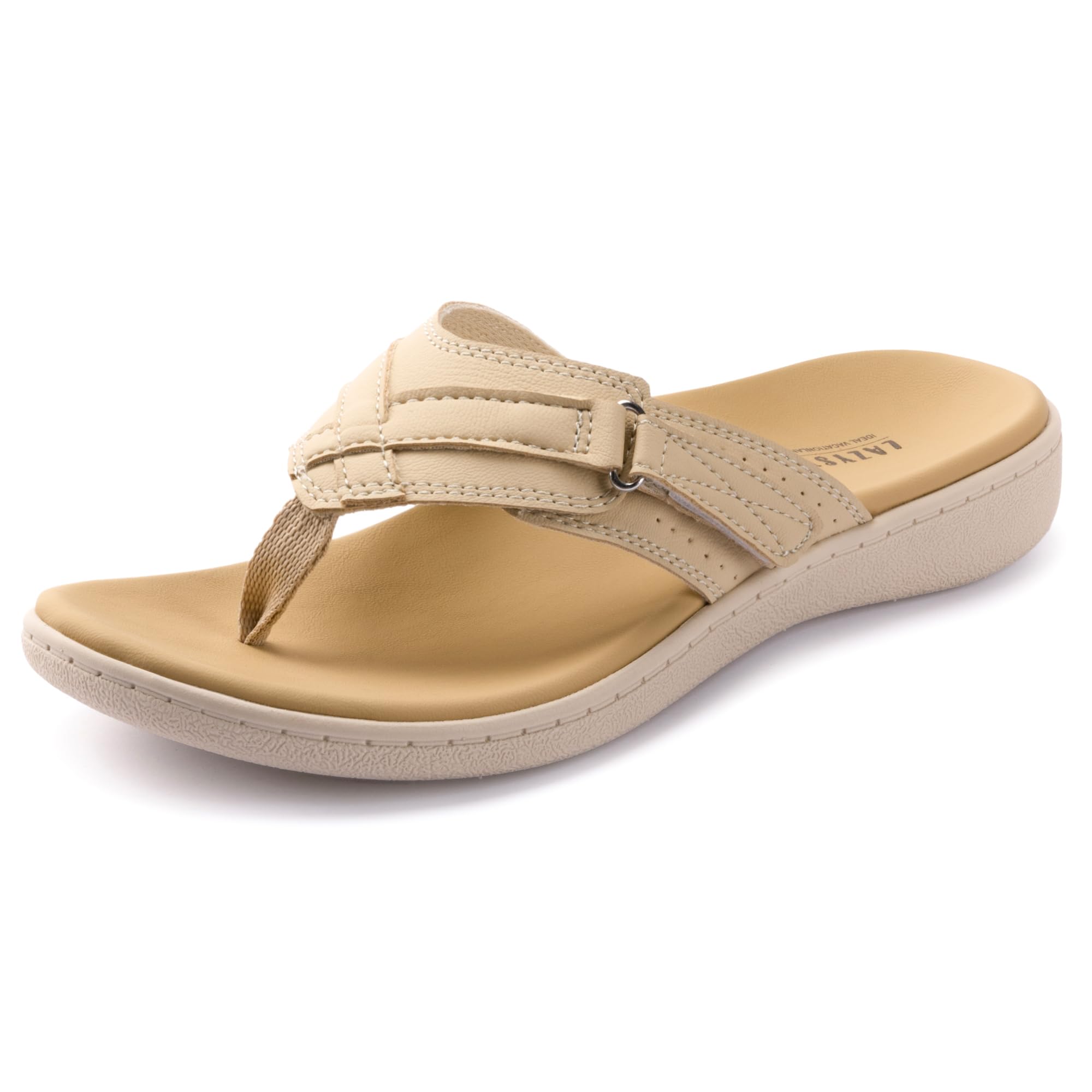 LazyStep Women's Orthotic Flip Flops, Comfortable Thong Sandals for Women, Lightweight Athletic Ladies Slip On Slides with Arch Support Adjustable