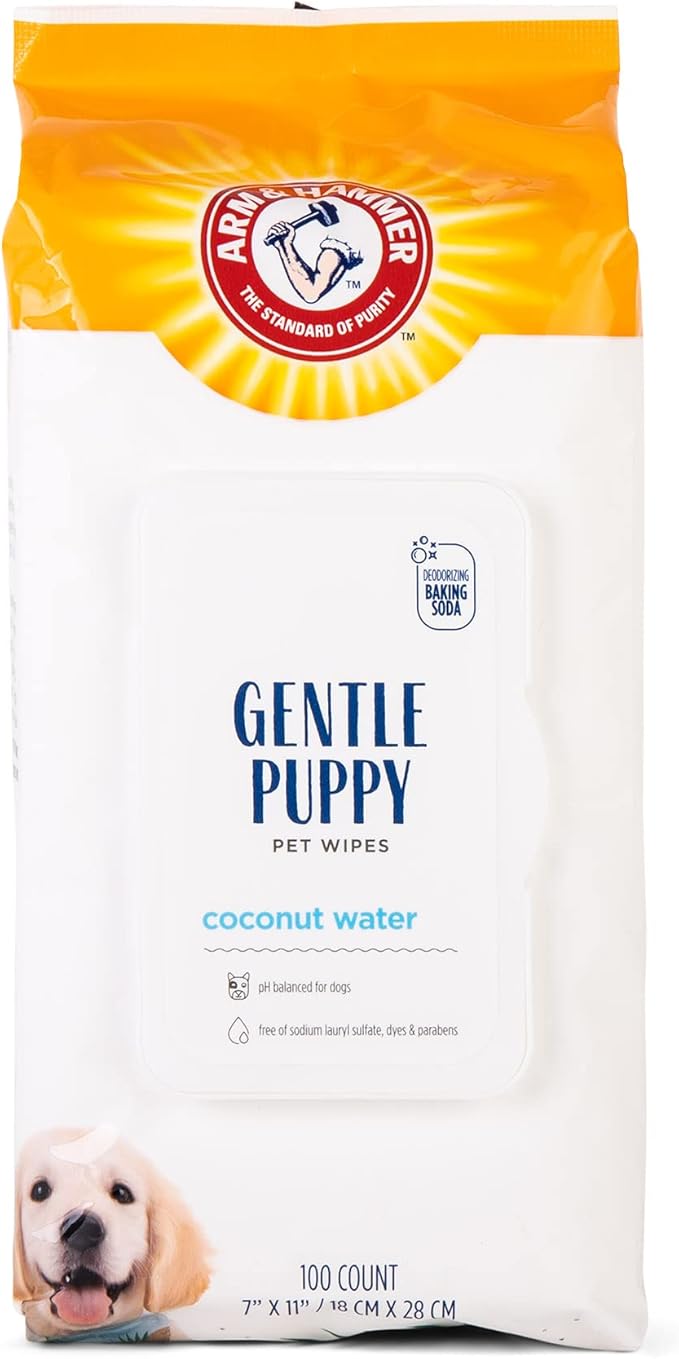 Arm & Hammer for Pets Gentle Puppy Bath Wipes, Coconut