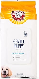 for Pets Gentle Puppy Bath Wipes, Coconut Water | All Purpose Puppy Cleaning Wipes Remove Odor & Refresh Skin for Pets | Gentle Tearless, 100 Count Pack of Pet Wipes