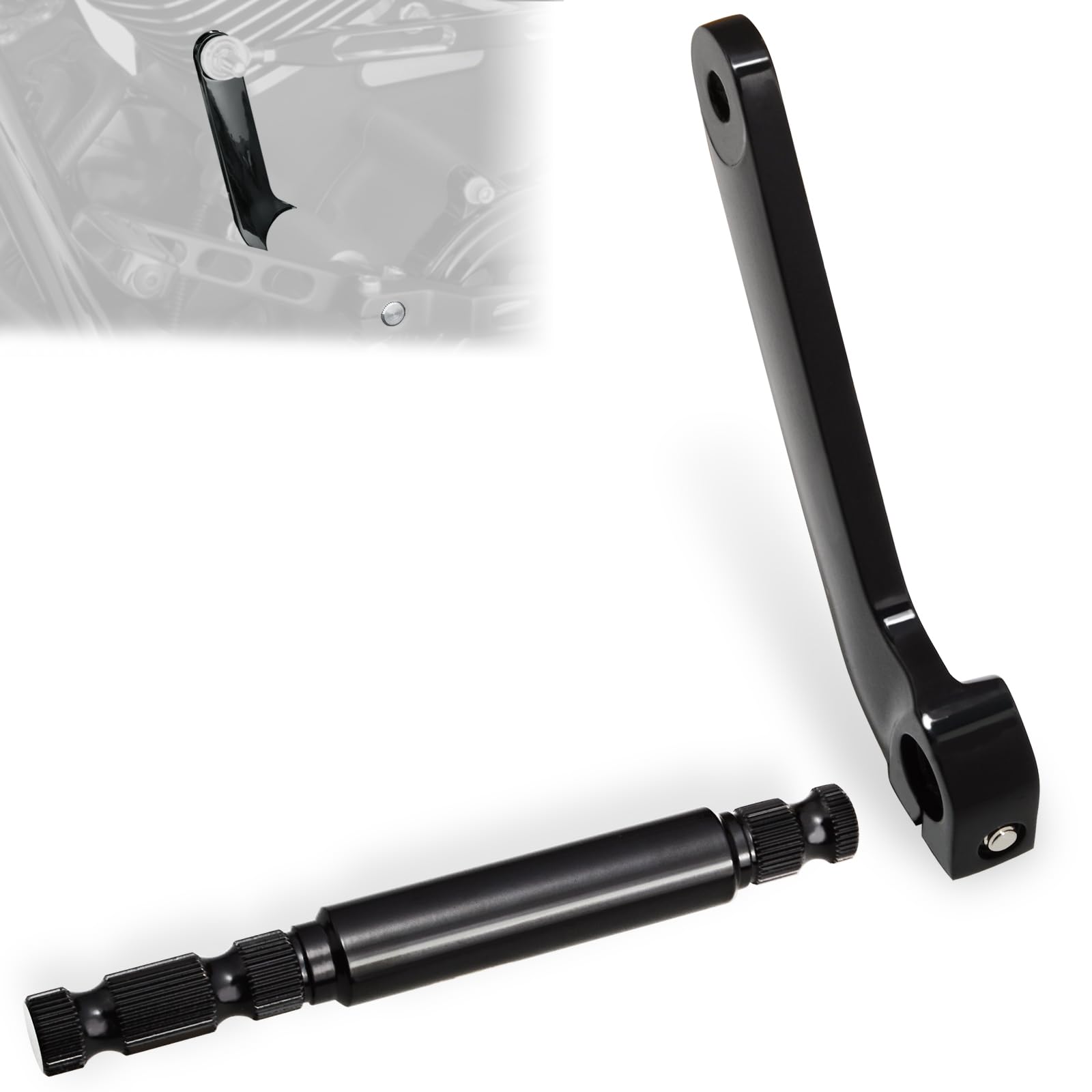 Innerer Schalthebel + Schaft, Schalthebel + Gangschaltung für Harley Touring 1983–2016 Electra Glide Road Glide Road King Street Glide FLT/FLHT, Ersatz für 33709–82A, 33718–82B, Schwarz
