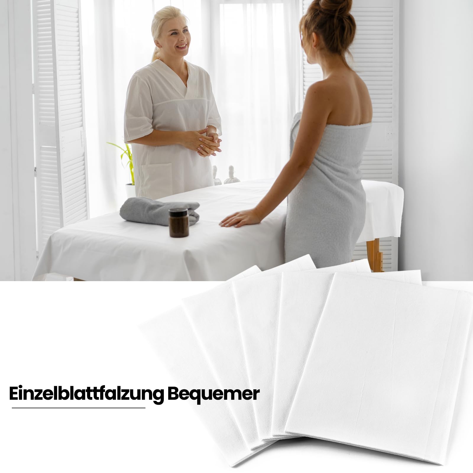 Camilla de masaje funda de tela no tejida, 100 sábanas desechables, para camas de masaje, ropa de cama de hotel para salón de belleza, spa, masaje, hoteles, 80 x 180 cm (blanco)