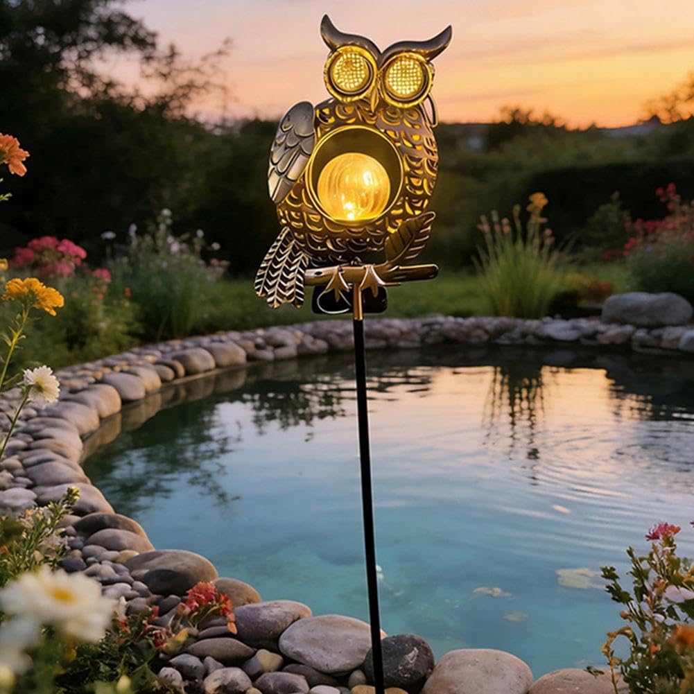 Lampe solaire chouette pour illuminer vos soirées sur le patio et la cour