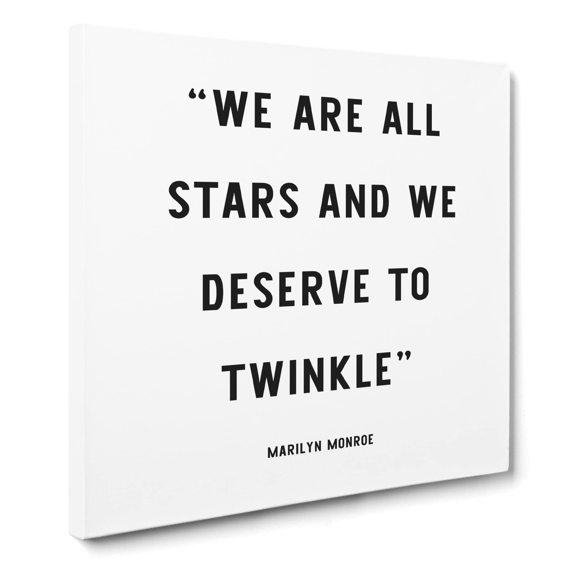 We Are All Stars Modern Typography Quote Canvas Print, Mixed, 35L x 35W cm