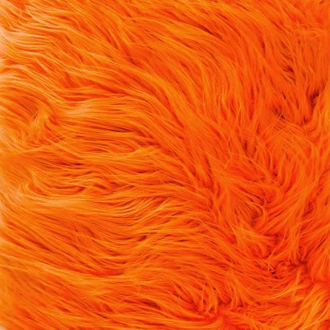 Faux Fake Fur Long Pile Luxury Shaggy/Craft, Sewing, Cosplay, Costume, Decorations / 60" Wide/Sold by The Yard (Orange, 28"X28" Square Piece)