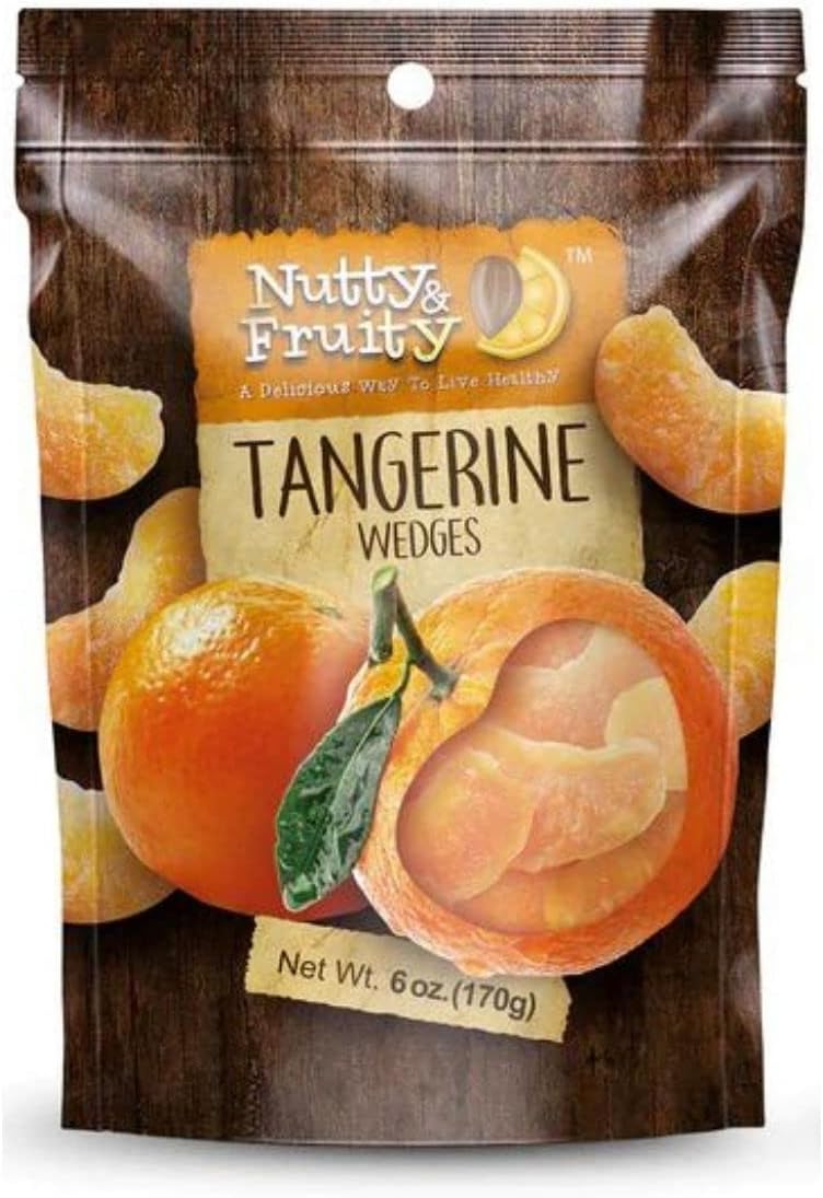 Nutty & Fruity - Dried Tangerine Wedges - Healthy Snack, Non-GMO, Vegan, Gluten-Free Made with All-Natural Fruit (6 oz)