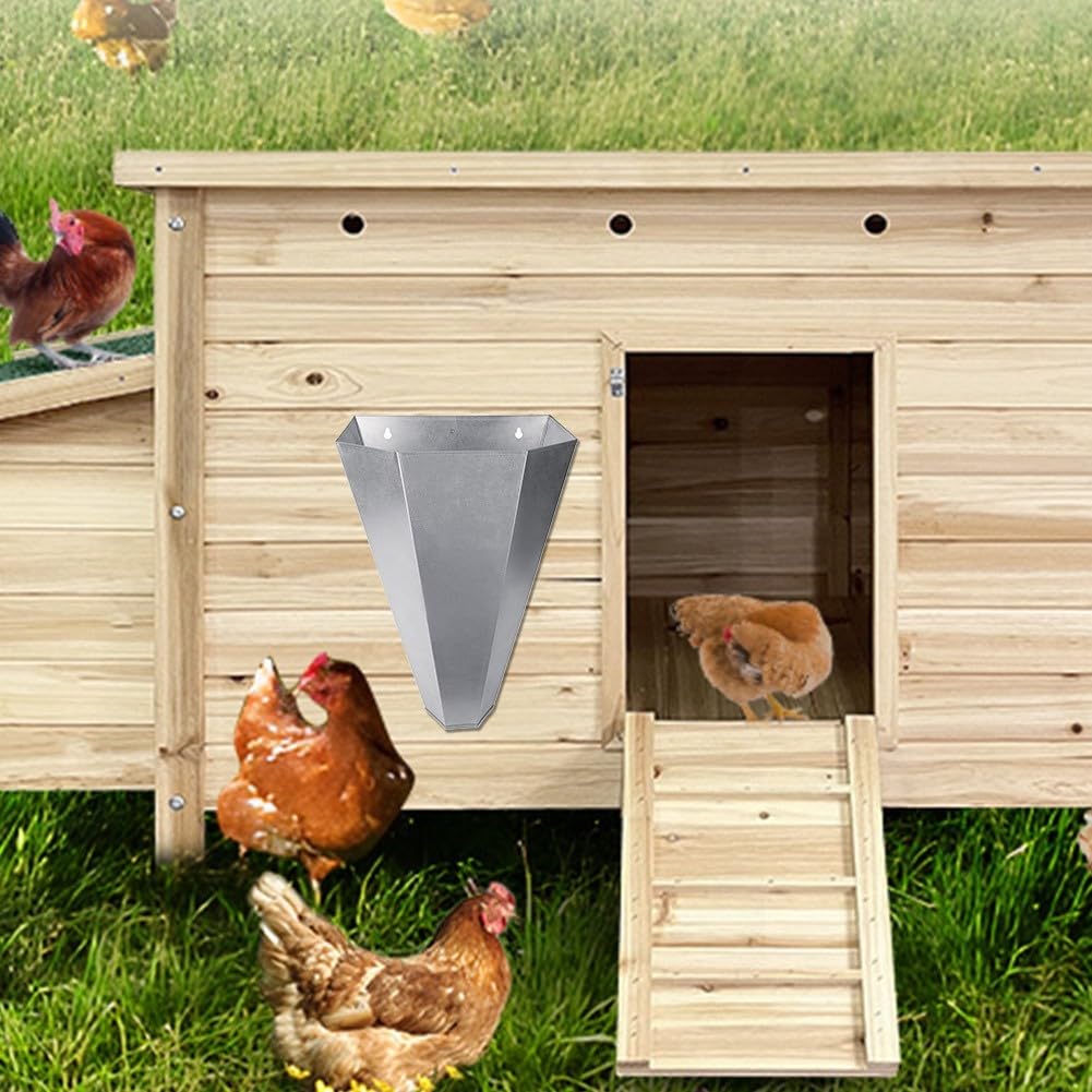 Holdly - Cono de retención de aves de corral de acero galvanizado, embudo de sangre de pollo de pato para pollo, para capas grandes, asadores