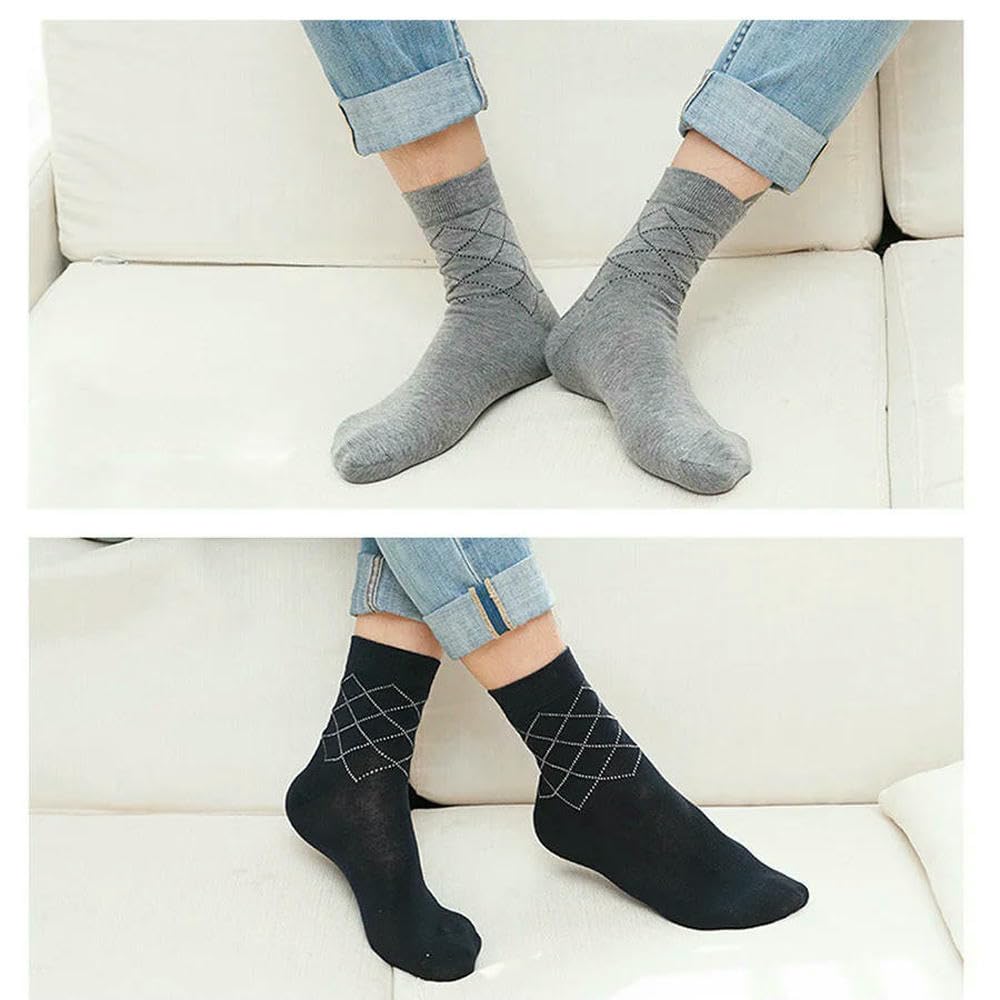 5 Paar lange Socken für Herren, gestreift, Baumwolle, atmungsaktiv, ideal für Arbeit, Ehemann oder Vater, 14 Stile