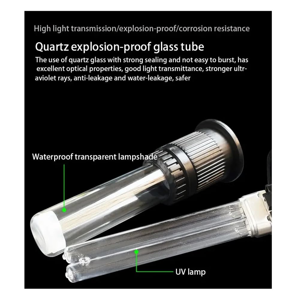 Lámpara Esterilizadora UV con Filtro Ultravioleta, Clarificador y Purificador de Agua para Estanques de Coral y Acuarios con Enchufe Europeo. EU Plug