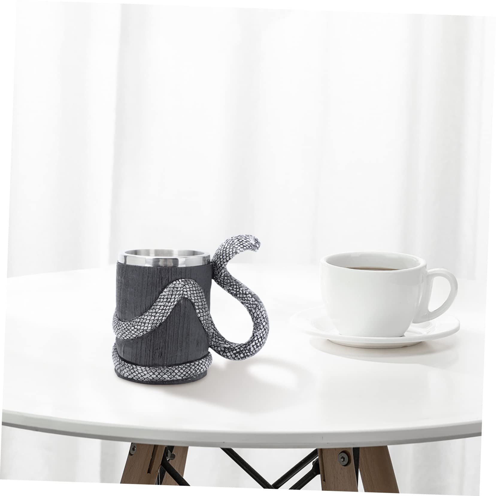 GALPADA Edelstahlbecher für Wasser Milch und Kaffee Mehrzweckbecher aus Hochwertigem Material für Zuhause und Büro Praktischer Getränkebecher Silber Schwarz
