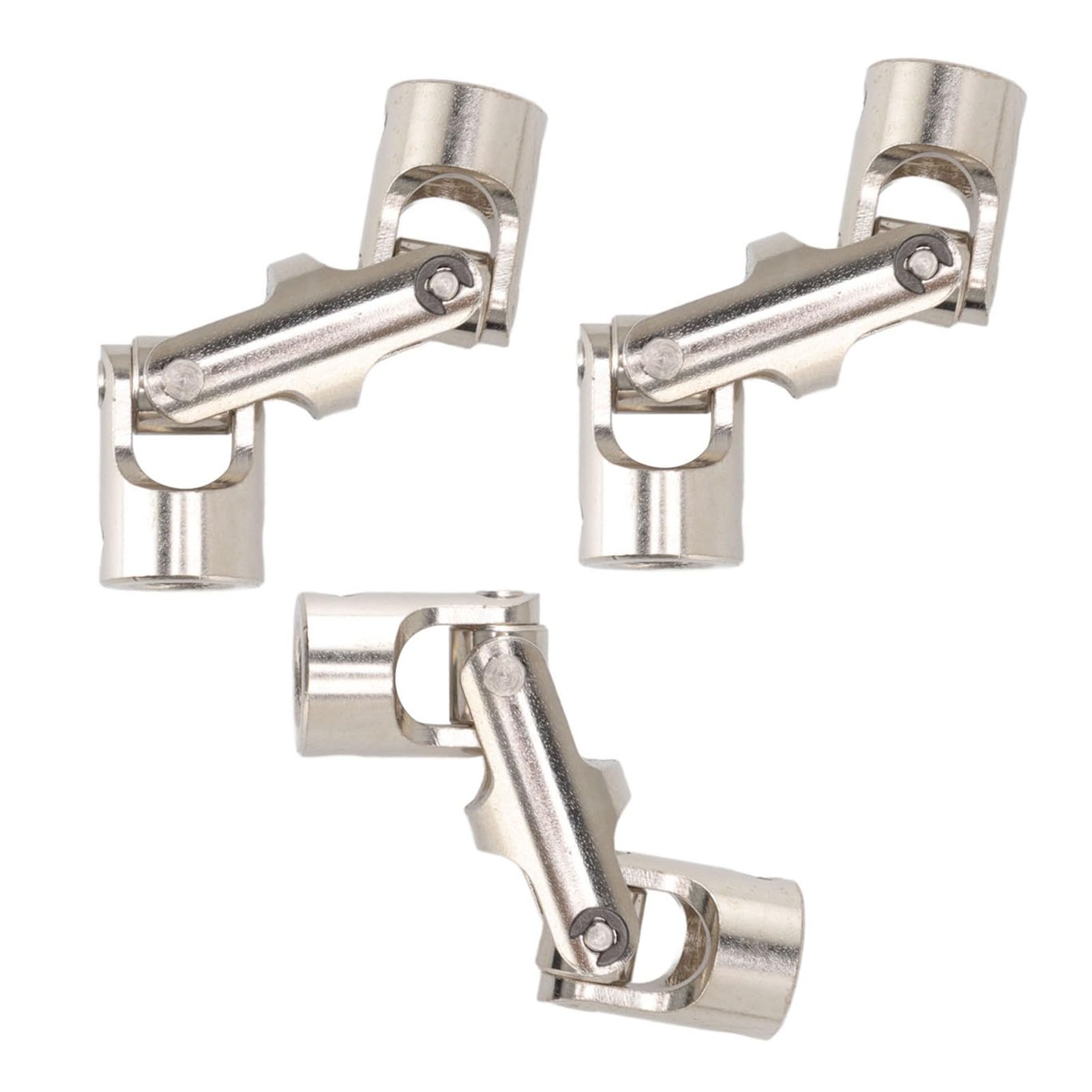 Eje de junta universal RC de 8 mm a 8 mm, acoplamiento de acero giratorio de 3 secciones, conector de dirección flexible para coche y barco RC, incluye tornillos de fijación y