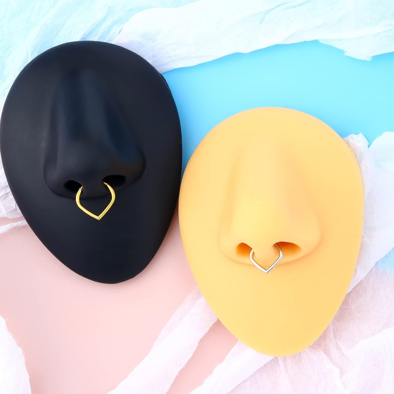 CM Crareesi Mania Teardrop Septum Rings 316L Surgical Steel Septum Nose Hoop 16G Daith Earrings Septum Clicker Ring Helix Tragus Conch Piercing Jewelry - Image 5