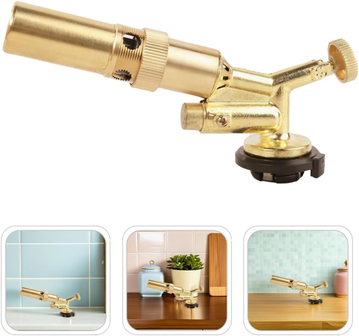 2pcs Portable Gas Torch Head with Adjustable Flame Control Lightweight Copper Alloy for Kitchen Cooking and Camping Outdoor Fire Starter Torch