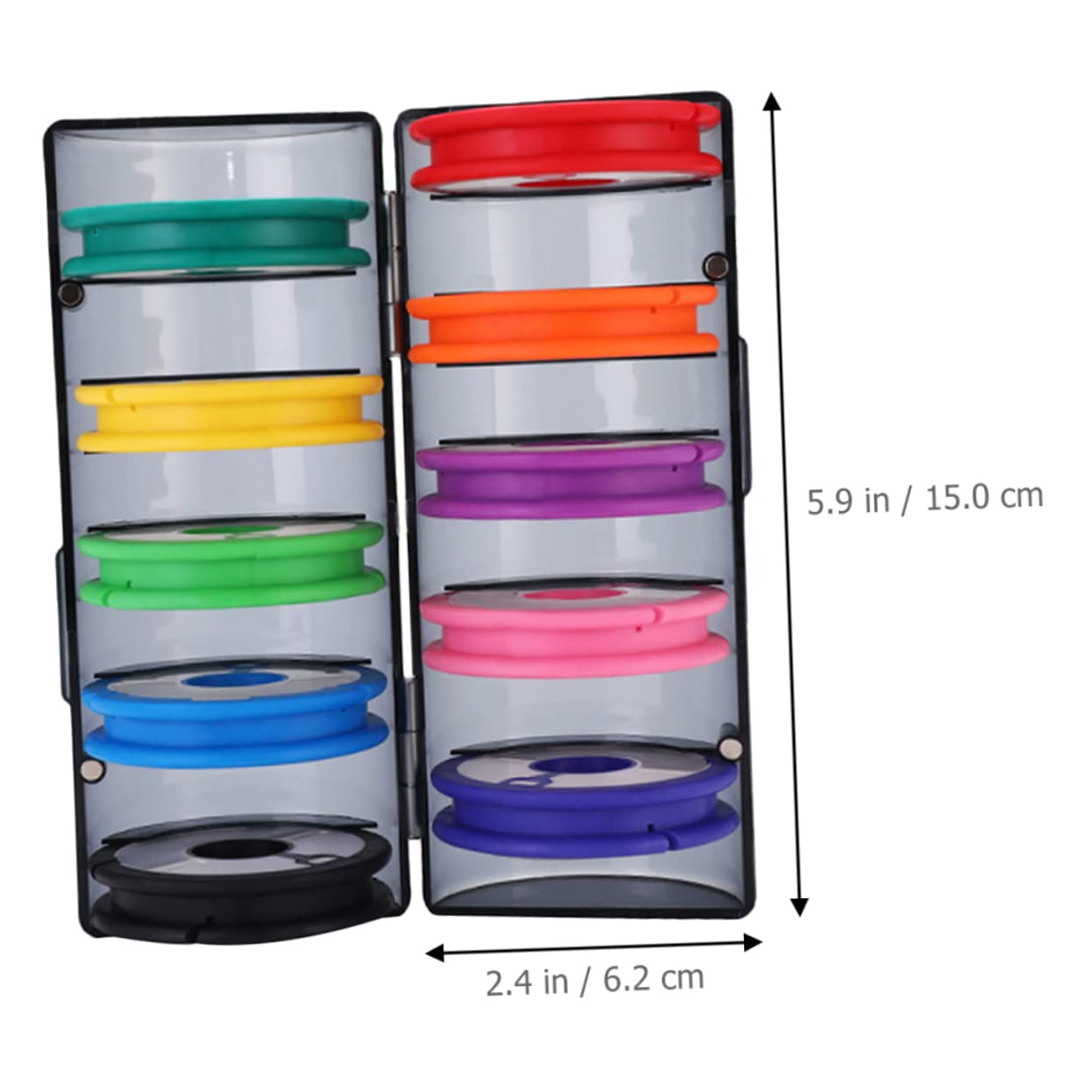 SUPVOX Fishing Line Organizer Box Durable Fishing Reel Storage Holder for Easy Access Protection Includes Spools for Tangle Storage Random Color