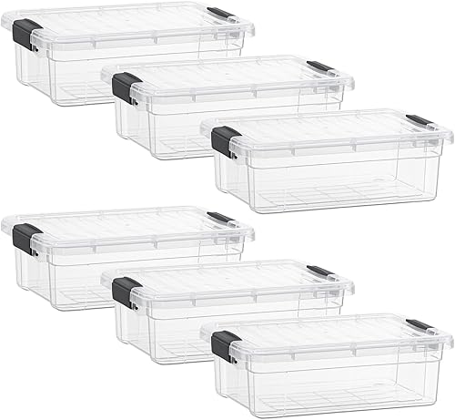 Miniatura 35 de Superio Cajas de almacenamiento transparentes con tapas, contenedores de plástico de 4.5 cuartos para organizar, cajas apilables, sin BPA, no