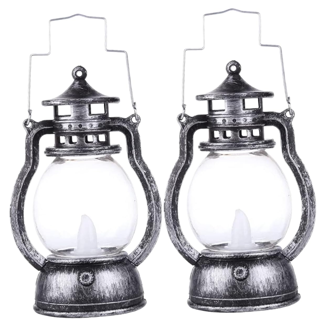 TEHAUX Antique Style Led Kerosene Lamp Lantern Handle Safe for Home for Decor Christmas Party
