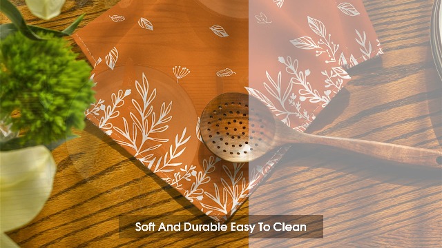 Servilletas de Tela Horaldaily 18 x 18 Pulgadas Naranja Floral miniatura 7