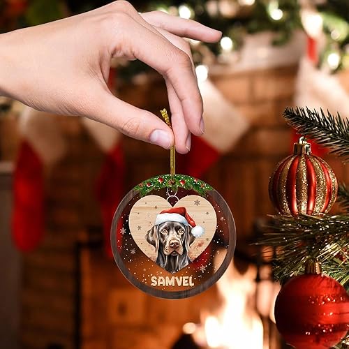Miniatura 15 de Adorno personalizado de Yorkie para Navidad, adornos personalizados con nombre de mascota, adornos acrílicos para colgar en el árbol de la puerta