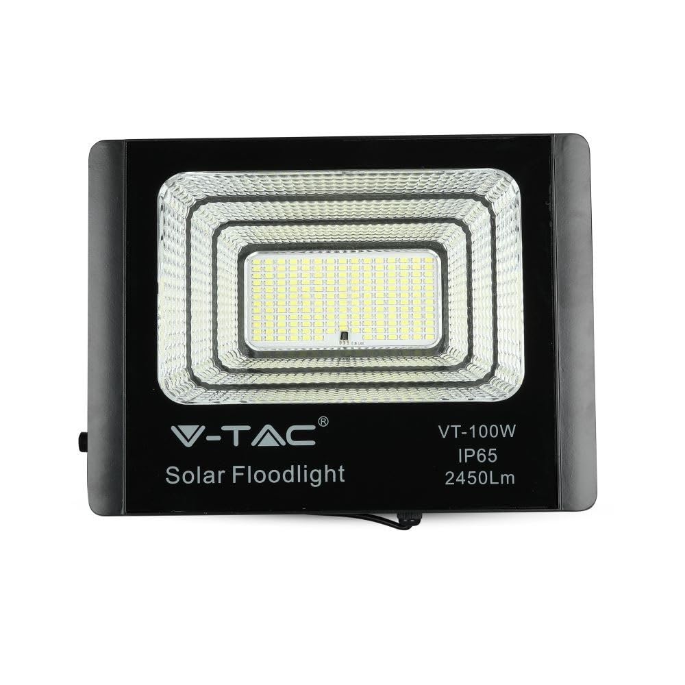Faro LED 100W con Pannello Solare e Telecomando 4000K