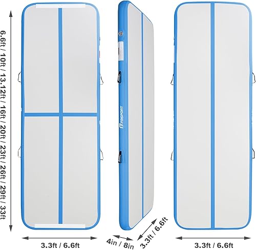 Miniatura 131 de FBSPORT - Colchonetas inflables de entrenamiento de 4 u 8 pulgadas de grosor, pistas de gimnasia para uso en el hogar, animadoras, yoga