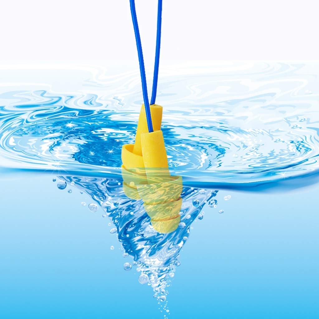 Protección auditiva Earplug Piscina Otitis Media tapones for los oídos a prueba de agua con una cuerda del baño del champú de aislamiento de sonido de reducción de ruido Silencio tapones for los oídos