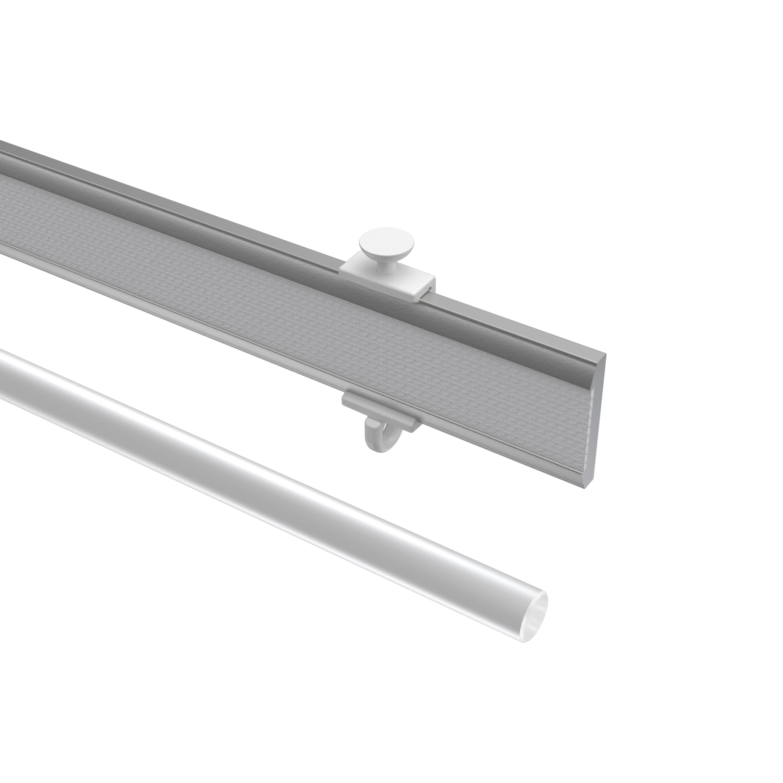 Interdeco Paneelwagen (1 Set) Silbergrau 100 cm, Aluminium mit Klettband für Gardinenschienen, Typ 1620701_A, kürzbar
