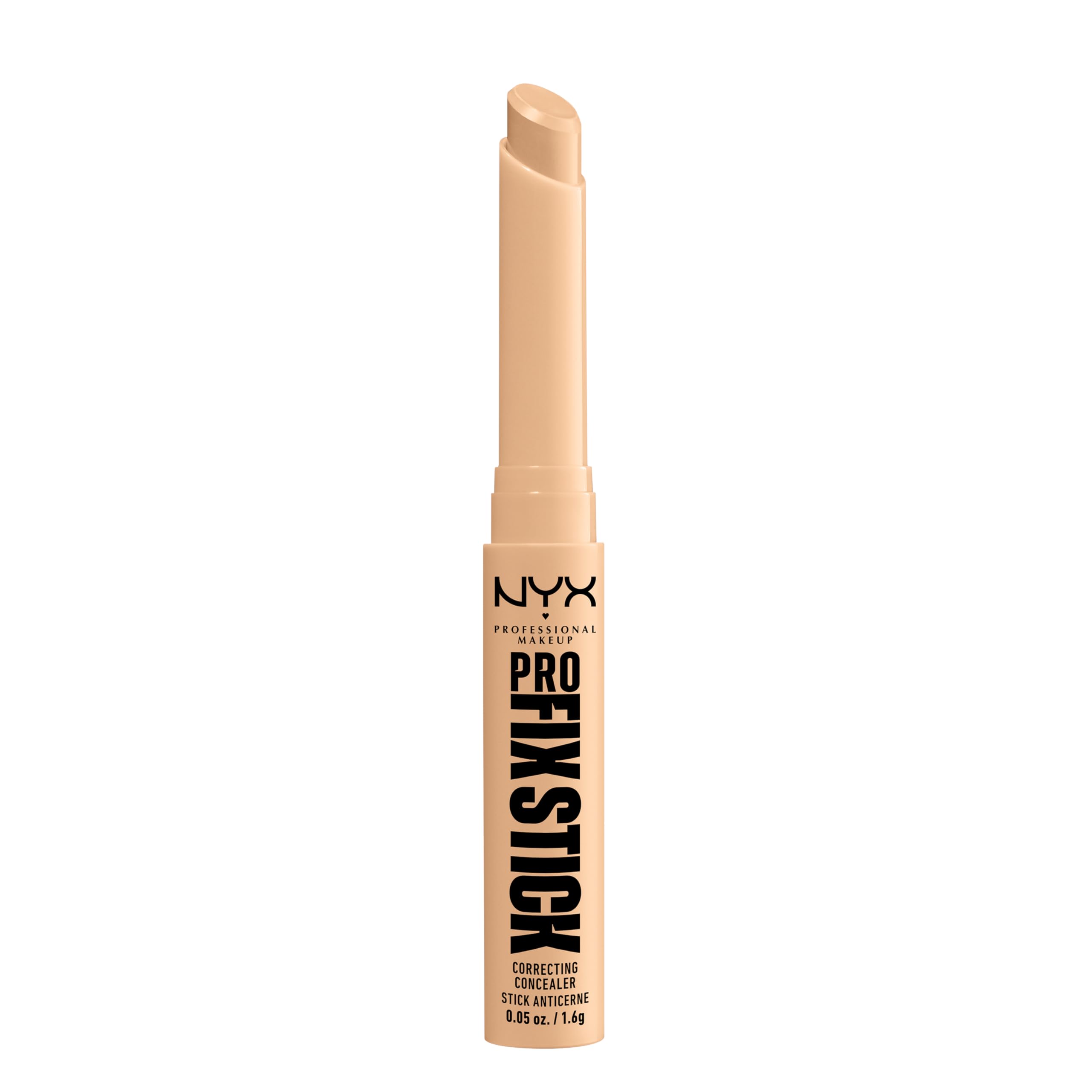 NYX Professional Makeup Correcting Concealer Stick, Covers Blemishes, Dark Spots and Discolouration, 12H Wear, Vegan Formula, Pro Fix Stick, Natural