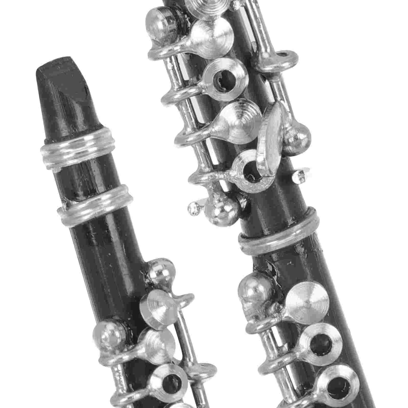 Modello In Miniatura Di Clarinetto Basso Con Supporto - Replica Ornamentale Da 13cm Per Casa Delle Bambole E Scrivania