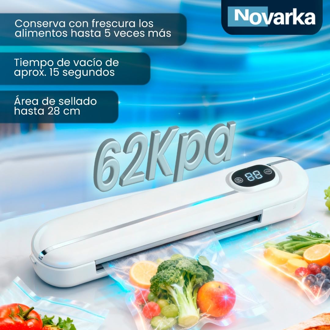 Envasadora al Vacio PORTATIL con 60 Bolsas de REGALO | Selladora al Vacío para tu Cocina | Conserva tus Alimentos | Incluye Abridor de Bolsas.