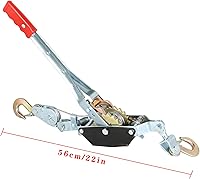 Vista 3 de Extractor de potencia de engranaje dual de 2 toneladas, cable de acero de 2 ganchos, trinquete de potencia de doble engranaje viene con cable