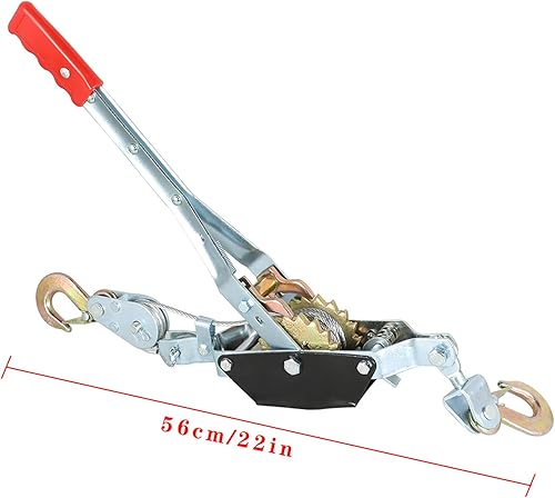 Miniatura 3 de TINVHY Extractor de potencia de doble engranaje de 4 toneladas, cable de acero de 3 ganchos, trinquete de potencia de doble engranaje, herramienta