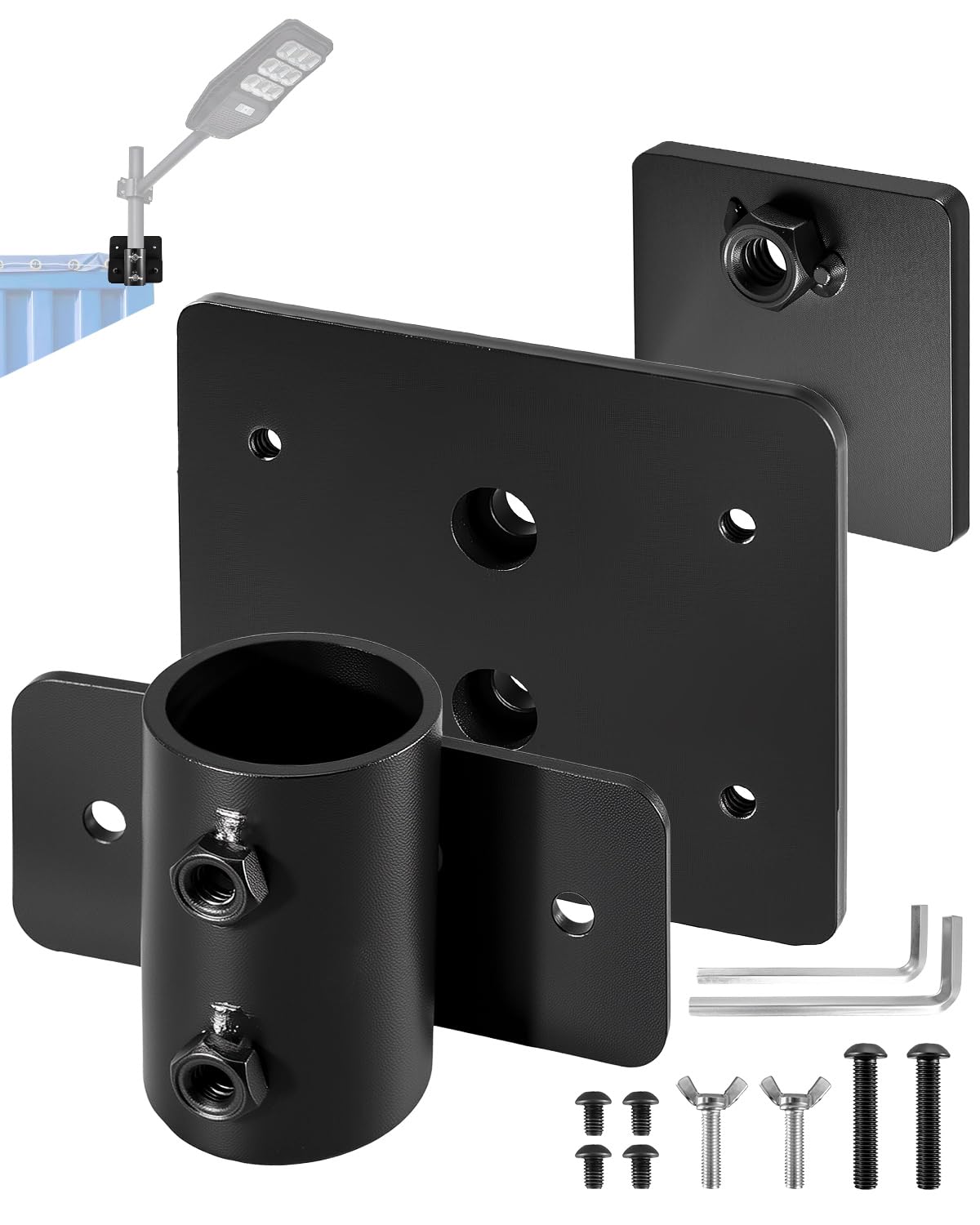 Outdoor Camera Mounting Platform for Shipping Containers – Heavy Duty Steel Bracket, Container Outdoor Light Pole Installation Bracket, No-Drill Installation