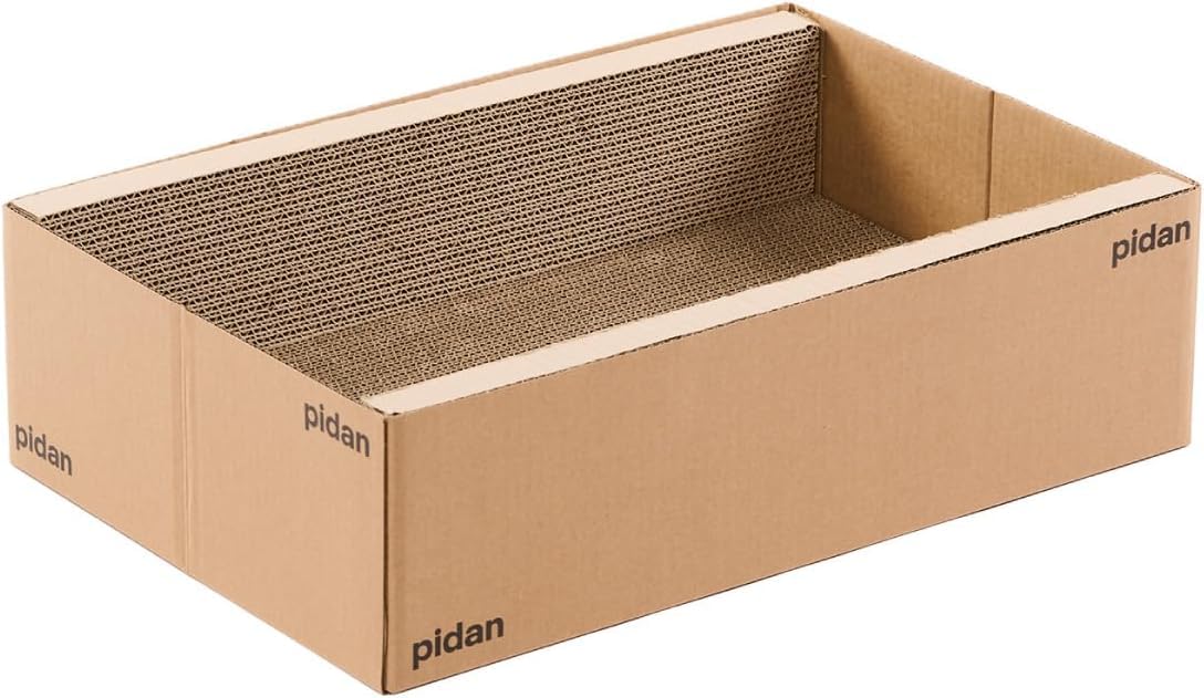 pidan Cat Scratcher (Cardboard Box) Cardboard Cat Scratching Board & Bed for Indoor Cats, A-Grade Corrugated Base Paper, Safe Glue, CNC Precision Edges, Durable & Stable Design