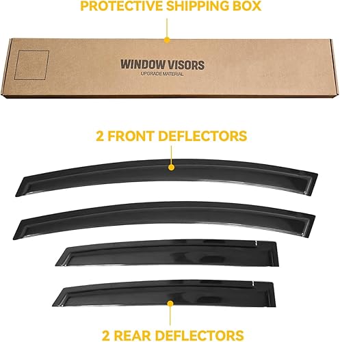 Miniatura 148 de Viseras de ventana para Toyota Camry 2007-2011, protectores de lluvia, deflector de ventilación, sombra humo oscuro 07 2008 2009 2010 11, con cinta