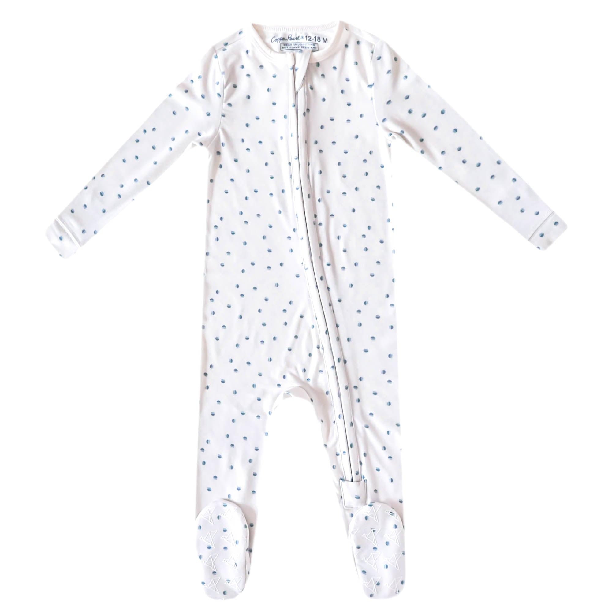 Copper Pearl Baby Zip-Up Footie Pajamas - Soft Stretchy Sleep and Play Footies for Boys and Girls