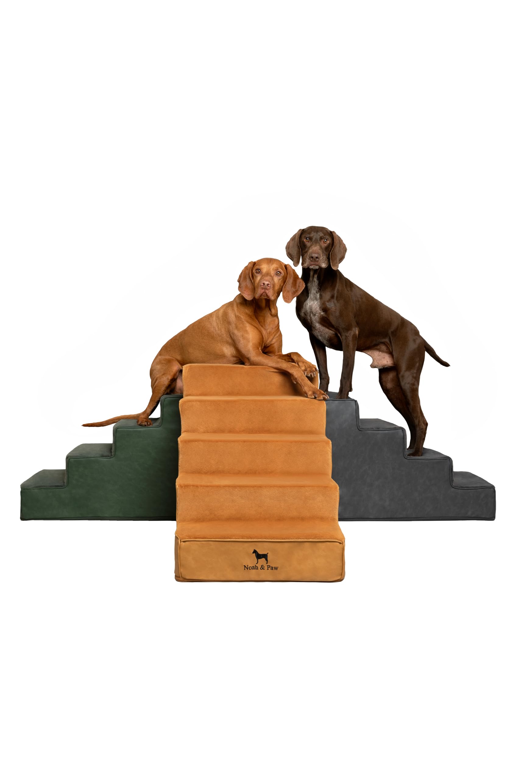 Noah & Paw Dog Stairs, Dog Ramp for Bed (20" Extra Wide) Pet Stairs for High Bed, Design to Fit Small and Large Breeds, Durable 5 Pet Steps for Couch
