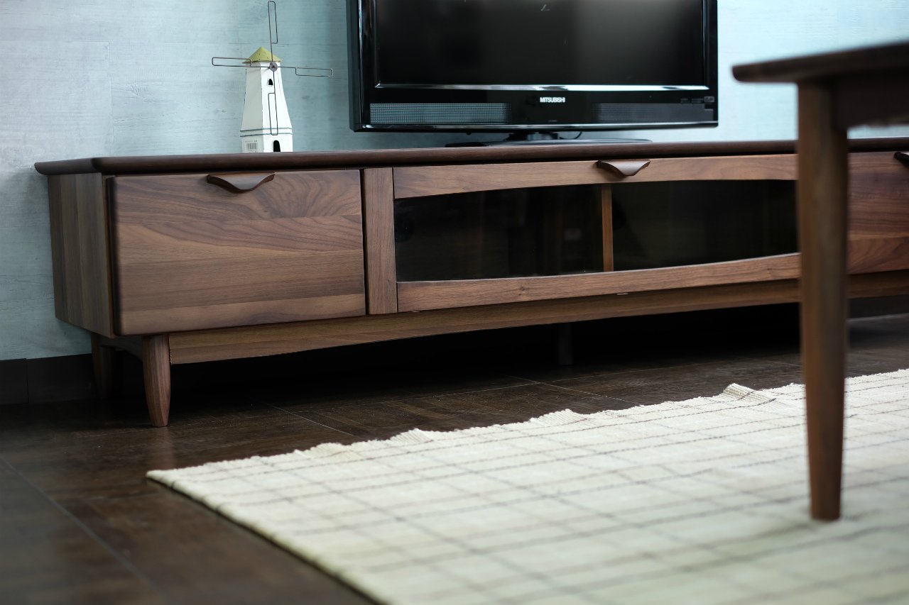 VELOCE ウォルナット無垢材「TVボード」ローボード 幅180cm