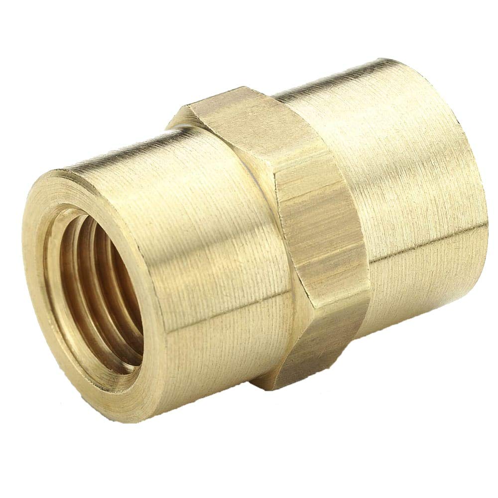 Parker Hannifin 207P-6-pk10 Coupling Pipe Fitting, Brass, 3/8