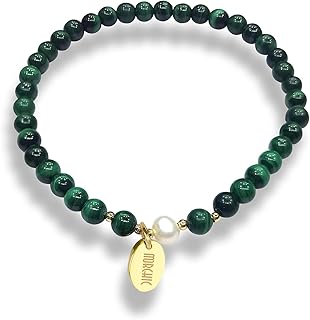 Sponsored Ad - Morchic 4mm Natural Gemstone Beads Stretch Bracelet for Women, Freshwater Pearls Beads, Energy Gem Series B...