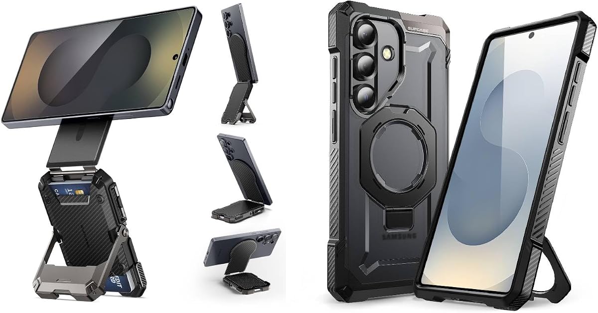 SUPCASE Bundle for Galaxy S25 Case Black (UBGrip) & MagSafe Wallet