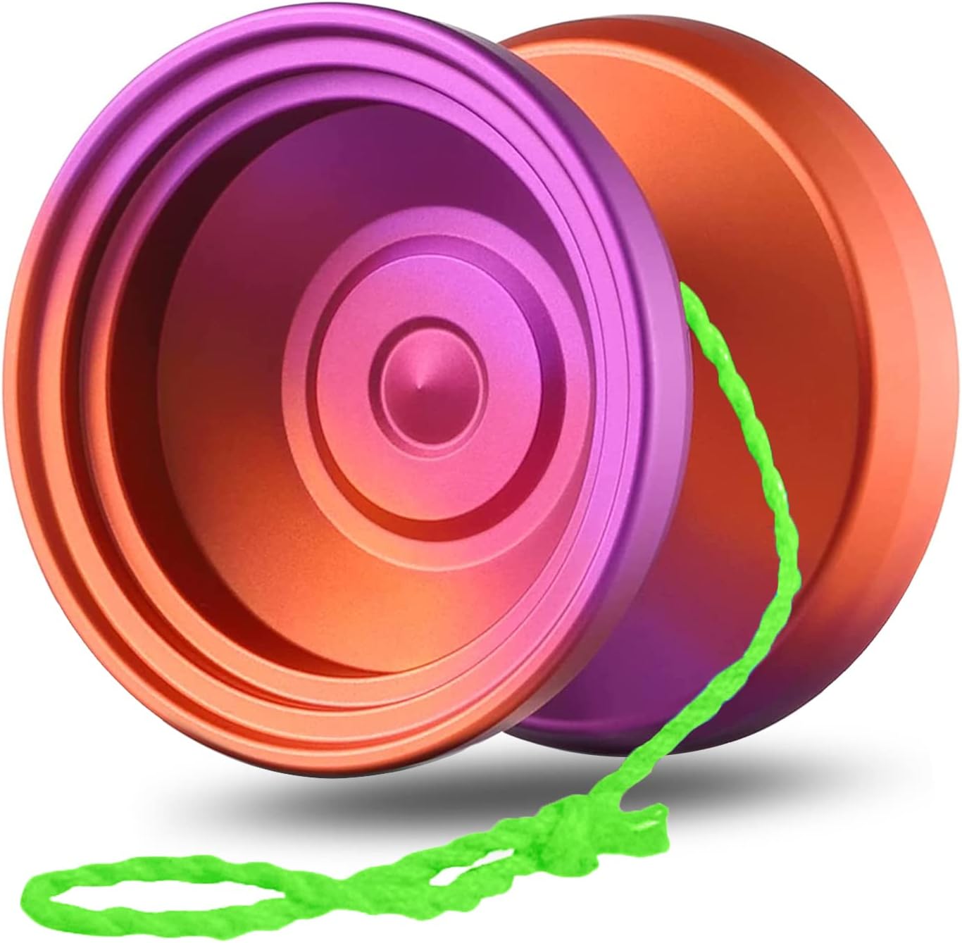 V8 Unresponsive Yoyo Professional Yoyo for Advanced, Pro Metal Yoyo + Yoyo Glove + 6 Yoyo Strings (Purple Orange)