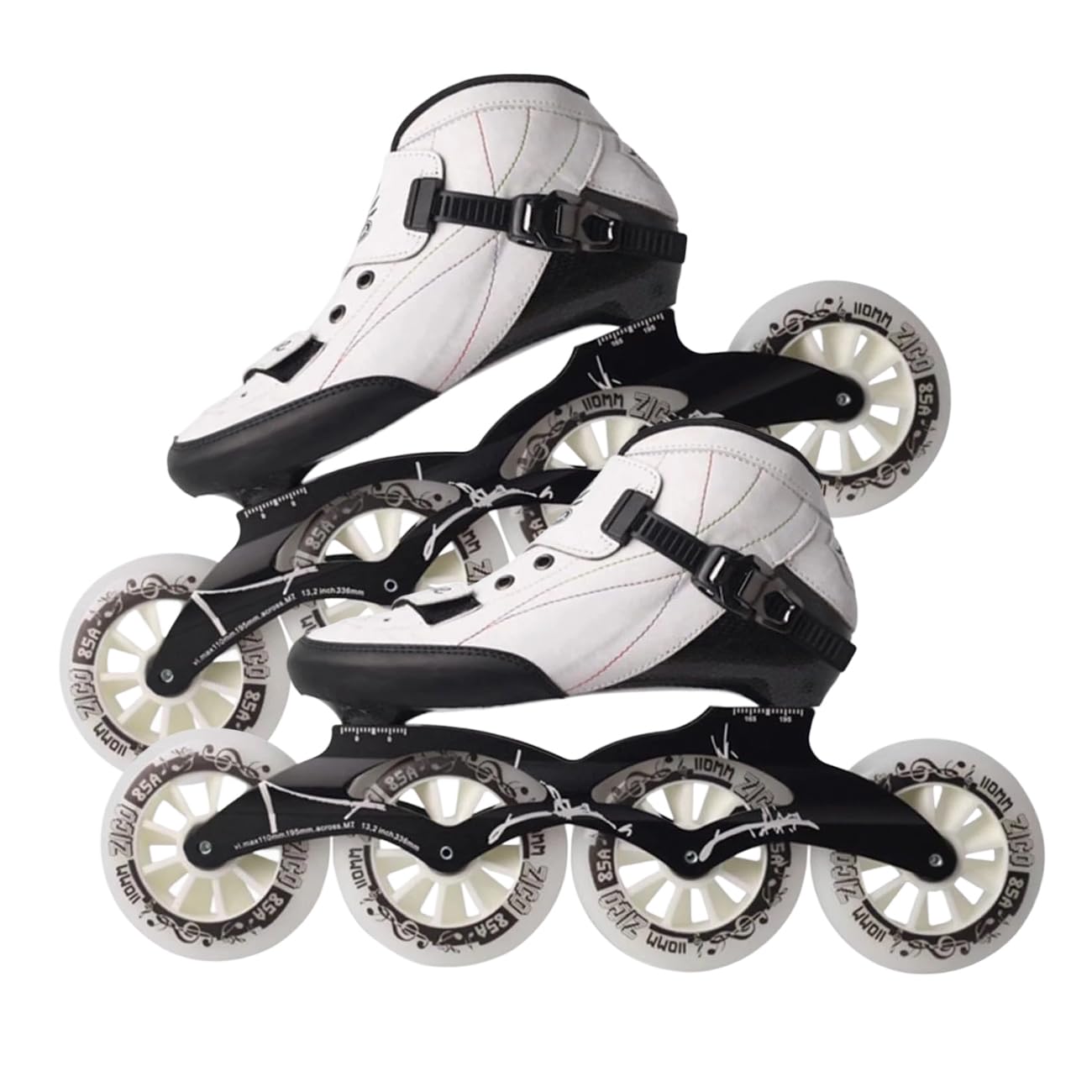 Patines 4 Ruedas Adulto Chasis De Aluminio Hombres Y Mujeres Fibra De Carbono Patines En Linea Adulto para Exteriores UnisexWhite,EU 40/25.9 cm