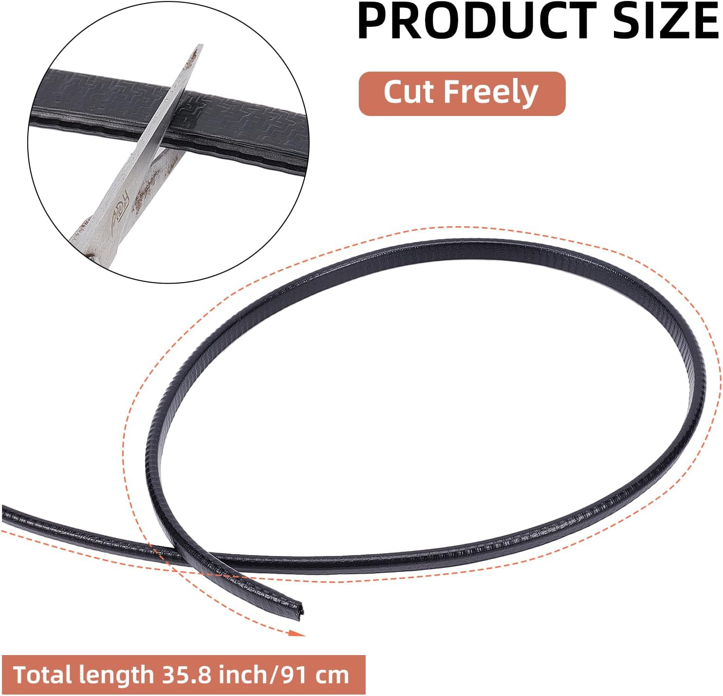NICENEEDED Edge Trim Black, Full Brim Hard Hat Guard Edging Strengthen Helmet Protection Edging, U Extrusion Edge Protector Edging Add Hard Hat Accessories